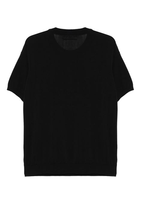 Black knitted T-shirt The editor - men THE EDITOR | S5U202140
